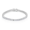 Silvertone Finish Victorian Cubic Zirconia Tennis 7 Inch Bracelet