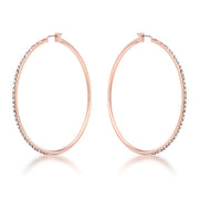 Large Rosegold Hoop Earrings with Crystals