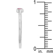 Mini Pink Heart Solitaire Ring