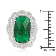 Green Cocktail Crest Ring